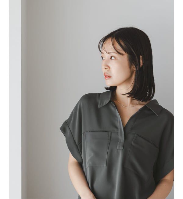 NOBLE「《予約》ワークディテールノースリブラウス」|シャツ・ブラウス|