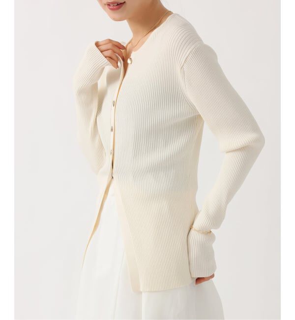 HARDY NOIR「リブクルーネックカーディガン」|ニット・セーター|