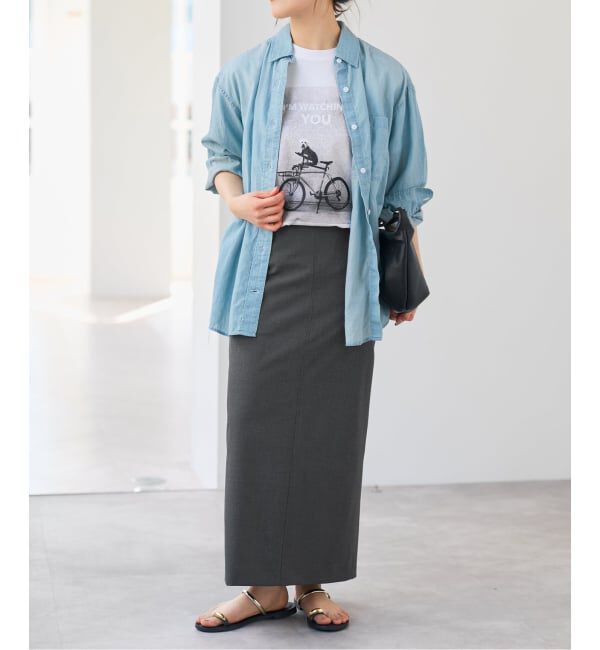 Spick and Span「ドライトロIラインスカート」|スカート|