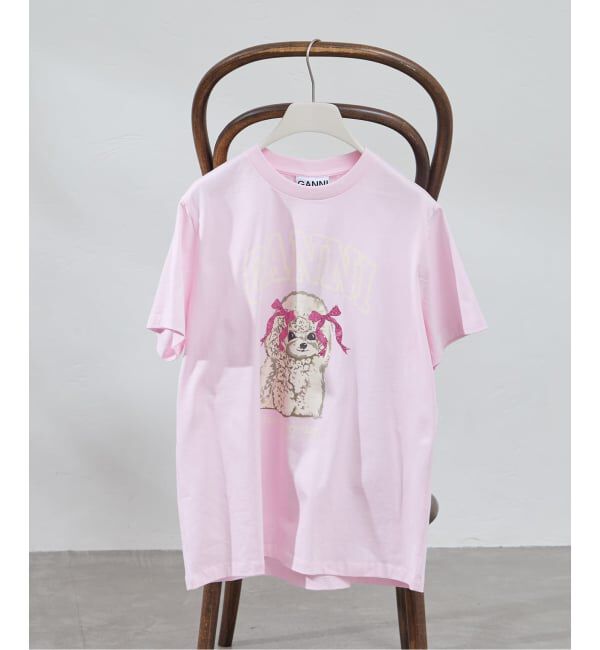 U by SPICK&SPAN「GANNI / ガニー Basic Cotton Jersey T-shirt」|Tシャツ・カットソー|ピンク