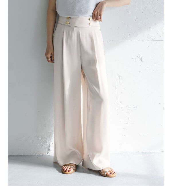 NOBLE「《予約・セットアップ対応》ワイドヨークサテンマリンパンツ」|スラックス|