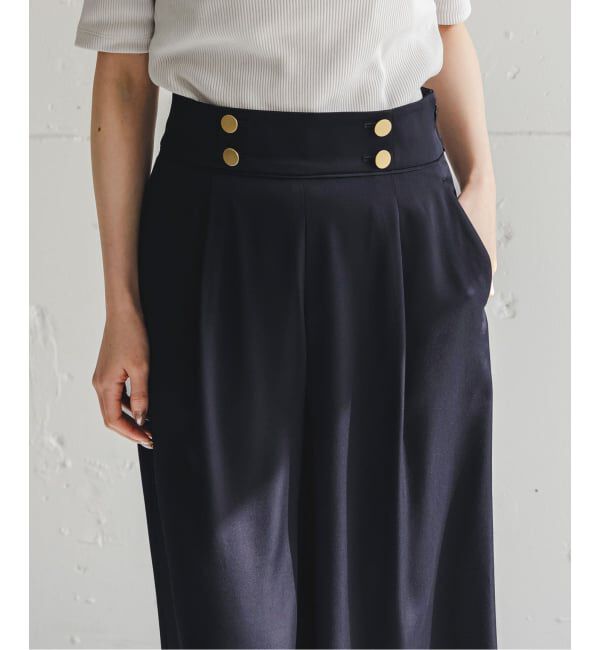 NOBLE「《予約・セットアップ対応》ワイドヨークサテンマリンパンツ」|スラックス|