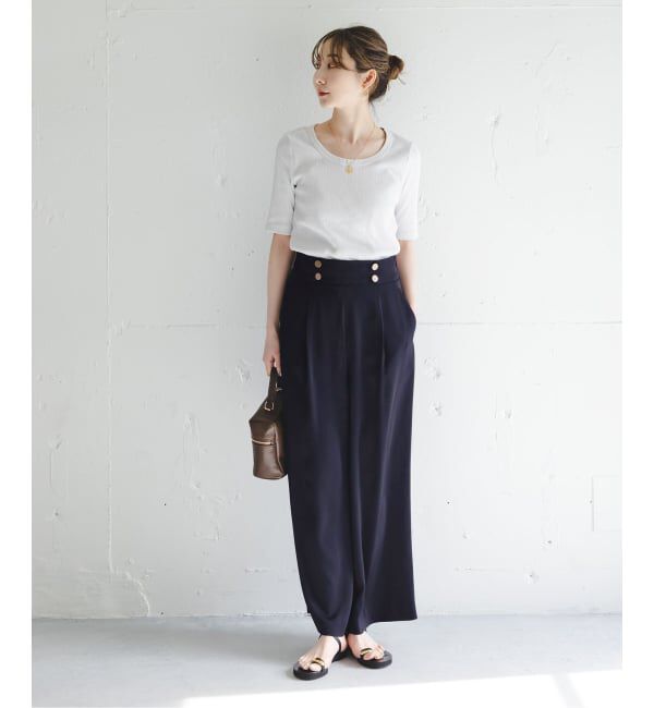 NOBLE「《予約・セットアップ対応》ワイドヨークサテンマリンパンツ」|スラックス|