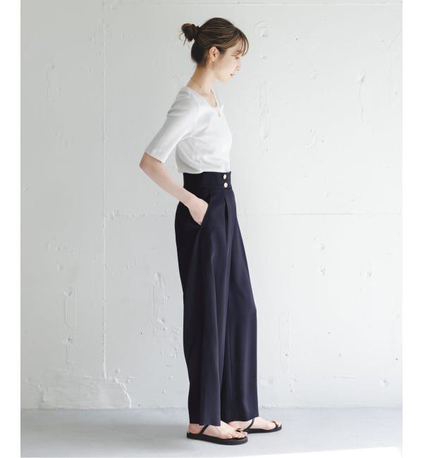 NOBLE「《予約・セットアップ対応》ワイドヨークサテンマリンパンツ」|スラックス|