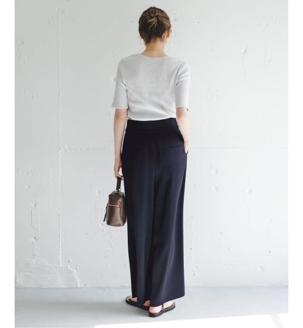 NOBLE「《予約・セットアップ対応》ワイドヨークサテンマリンパンツ」|スラックス|