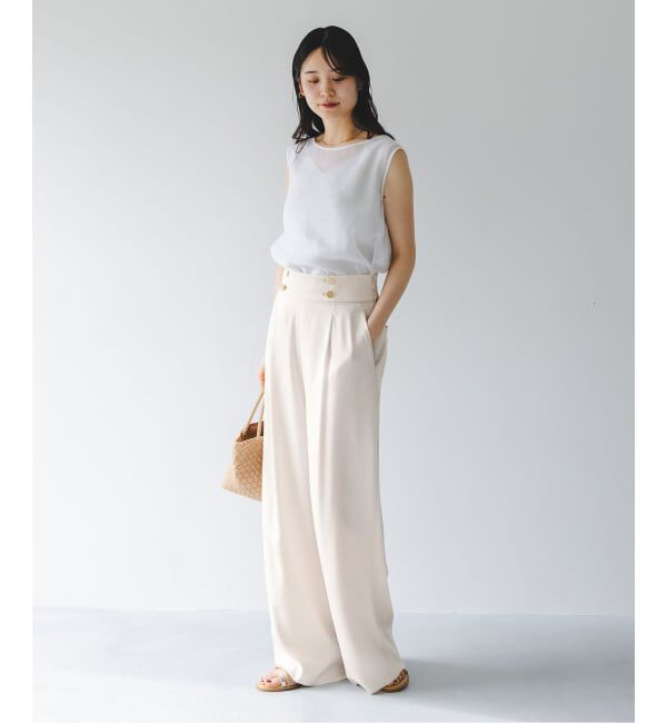 NOBLE「《予約・セットアップ対応》ワイドヨークサテンマリンパンツ」|スラックス|