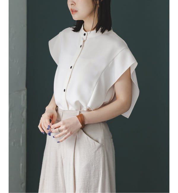 NOBLE「《WEB限定追加予約》【洗える】スクエアースリーブフロントオープンブラウス」|シャツ・ブラウス|
