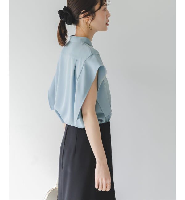 NOBLE「《WEB限定追加予約》【洗える】スクエアースリーブフロントオープンブラウス」|シャツ・ブラウス|
