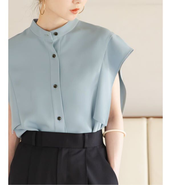 NOBLE「《WEB限定追加予約》【洗える】スクエアースリーブフロントオープンブラウス」|シャツ・ブラウス|