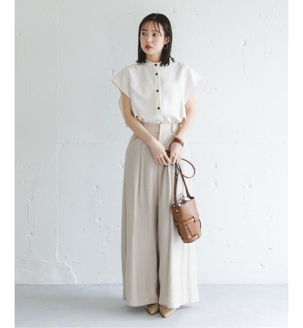 NOBLE「《WEB限定追加予約》【洗える】スクエアースリーブフロントオープンブラウス」|シャツ・ブラウス|