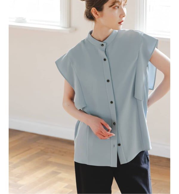 NOBLE「《WEB限定追加予約》【洗える】スクエアースリーブフロントオープンブラウス」|シャツ・ブラウス|