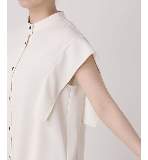 NOBLE「《WEB限定追加予約》【洗える】スクエアースリーブフロントオープンブラウス」|シャツ・ブラウス|