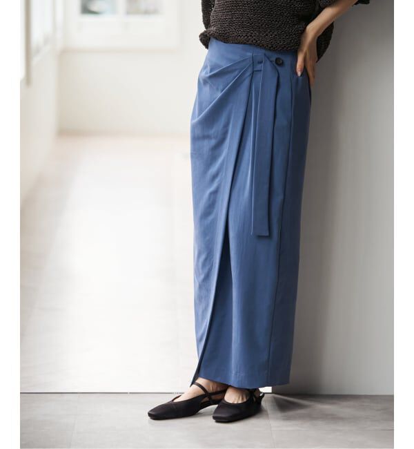 NOBLE「《予約》フィブリルツイルパレオラップスカート」|スカート|