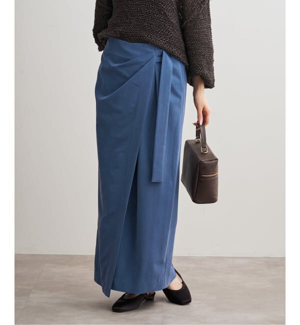 NOBLE「《予約》フィブリルツイルパレオラップスカート」|スカート|