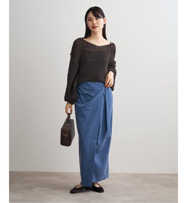 NOBLE「《予約》フィブリルツイルパレオラップスカート」|スカート|