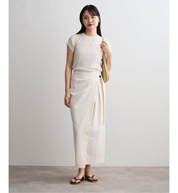 NOBLE「《予約》フィブリルツイルパレオラップスカート」|スカート|