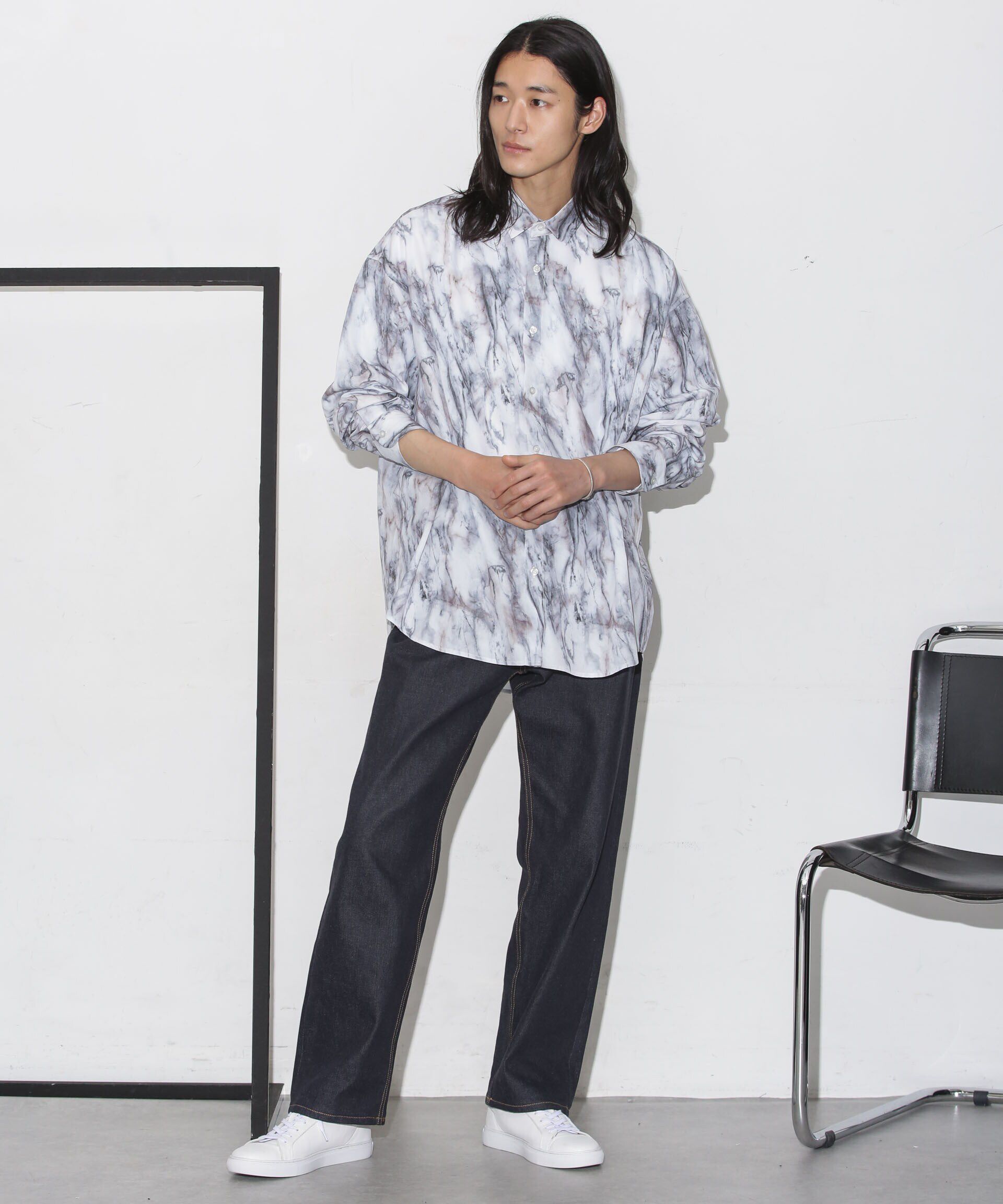 nano･universe「ドレープパターンシャツ 長袖」|シャツ・ブラウス|