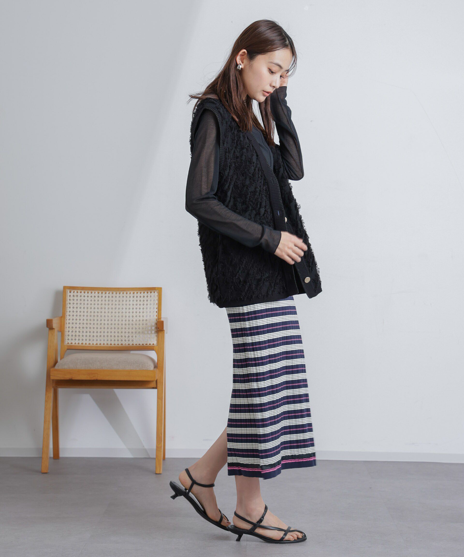 nano･universe「梨地シアーカットトップス」|Tシャツ・カットソー|