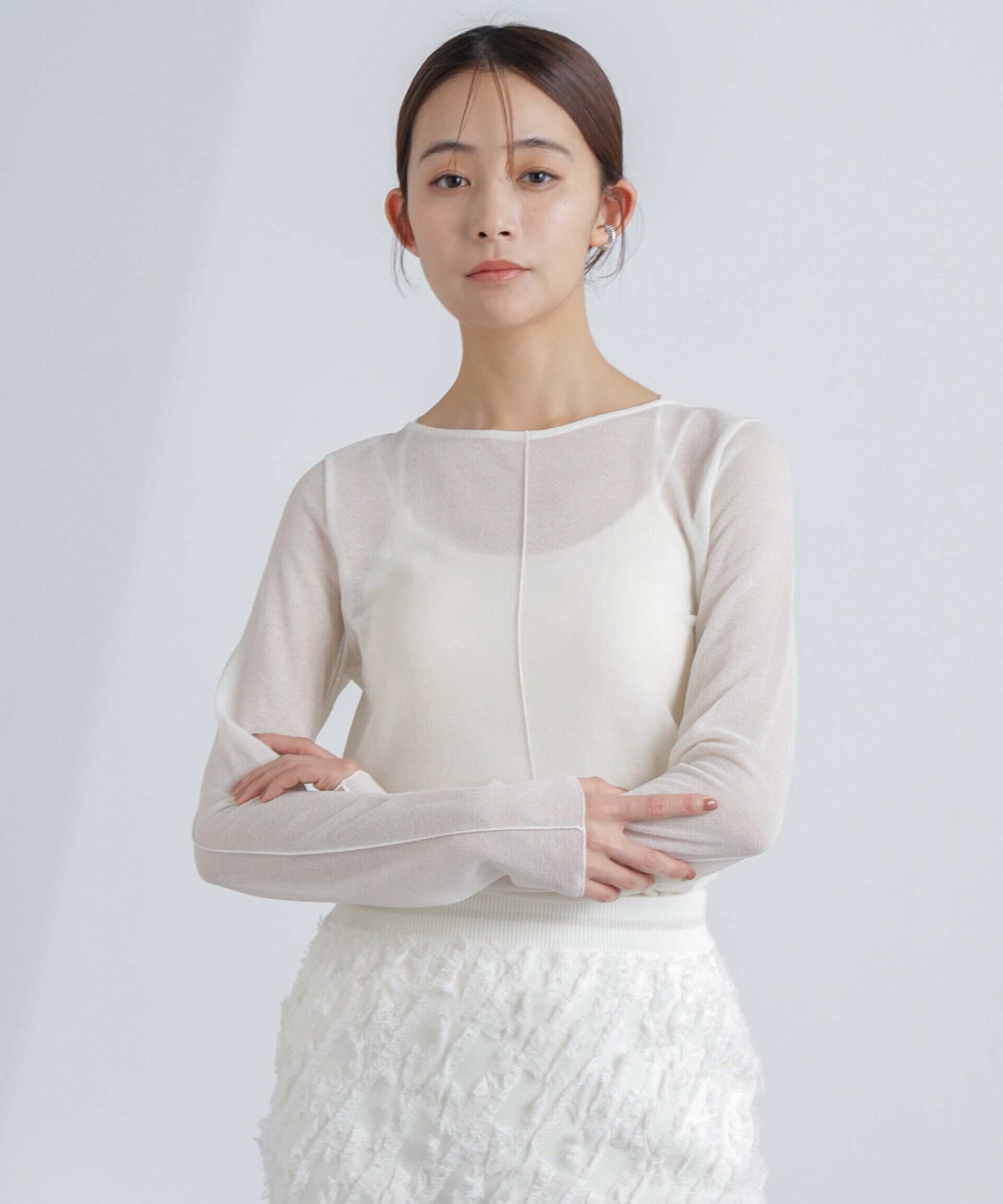 nano･universe「梨地シアーカットトップス」|Tシャツ・カットソー|