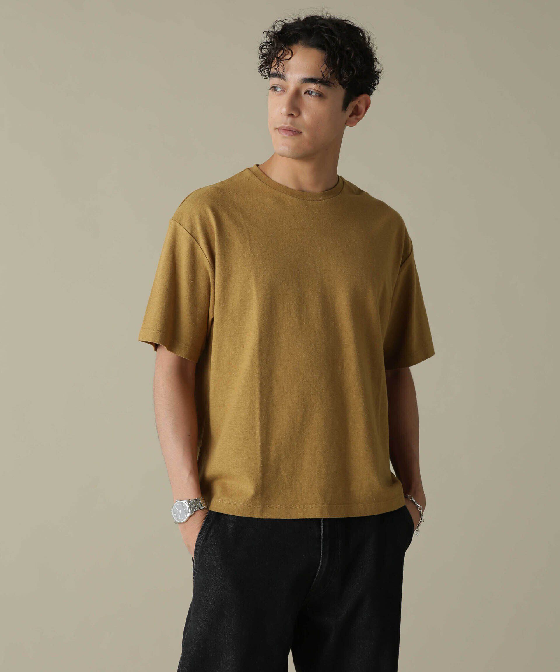 nano･universe「「NJ/CLUB」HOMESTOCK ガーメントダイコットンヘンプTシャツ」|Tシャツ・カットソー|