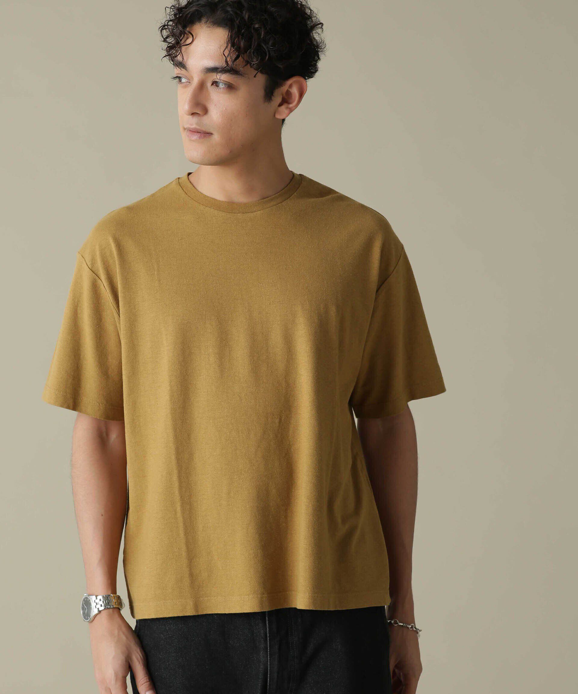 nano･universe「「NJ/CLUB」HOMESTOCK ガーメントダイコットンヘンプTシャツ」|Tシャツ・カットソー|