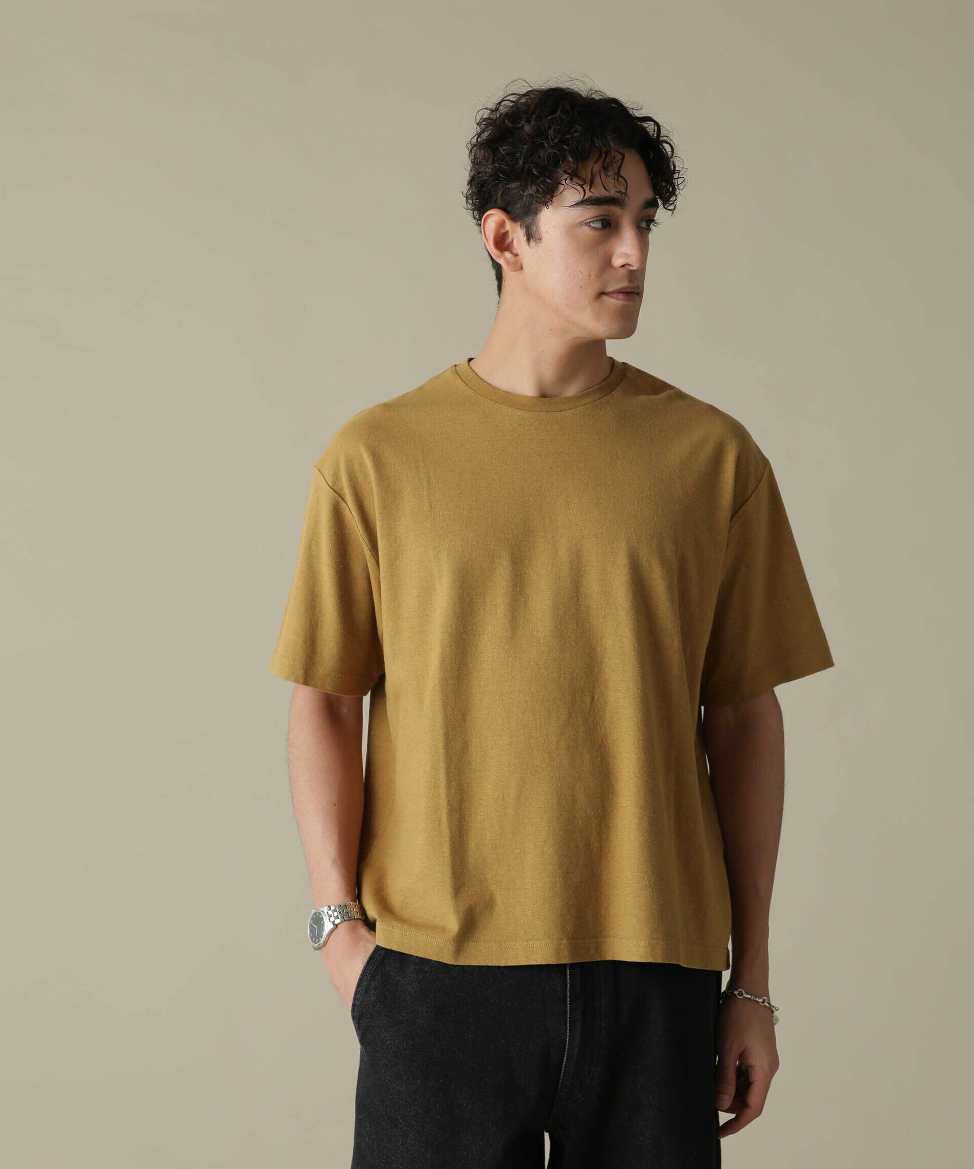 nano･universe「「NJ/CLUB」HOMESTOCK ガーメントダイコットンヘンプTシャツ」|Tシャツ・カットソー|