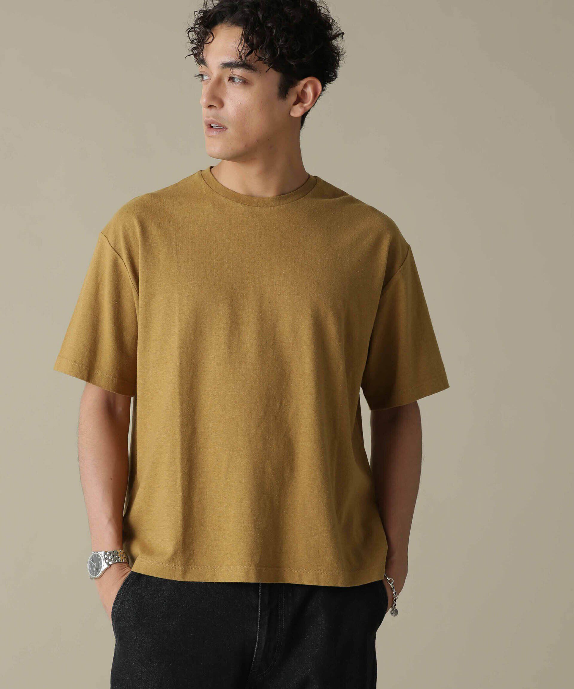 nano･universe「「NJ/CLUB」HOMESTOCK ガーメントダイコットンヘンプTシャツ」|Tシャツ・カットソー|