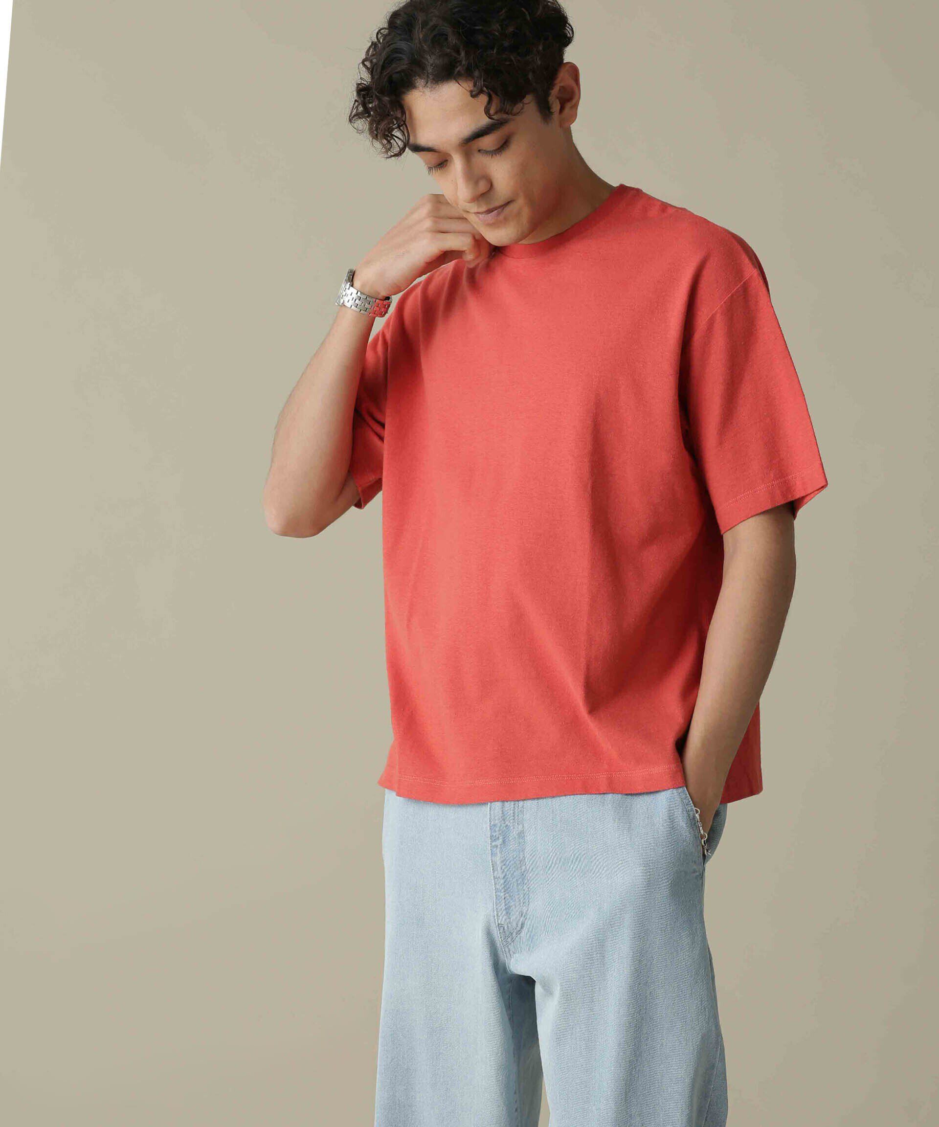 nano･universe「「NJ/CLUB」HOMESTOCK ガーメントダイコットンヘンプTシャツ」|Tシャツ・カットソー|