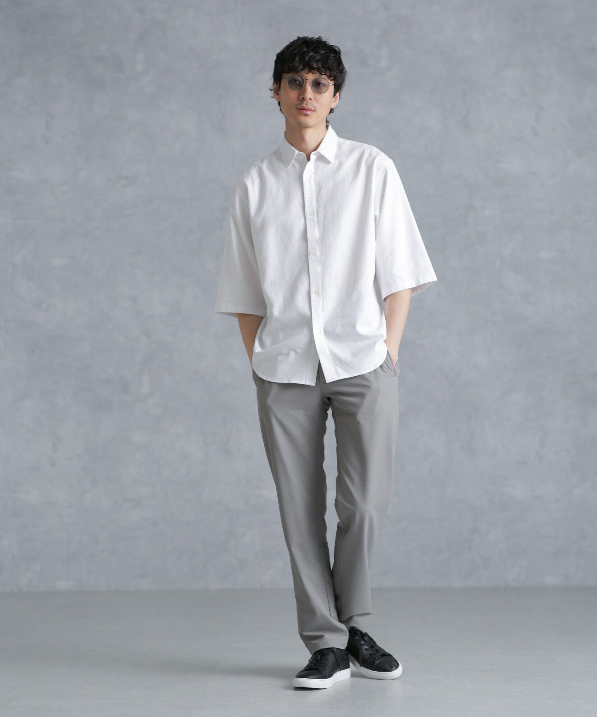 nano･universe「フレンチリネンレギュラーカラーシャツ 7分袖」|シャツ・ブラウス|