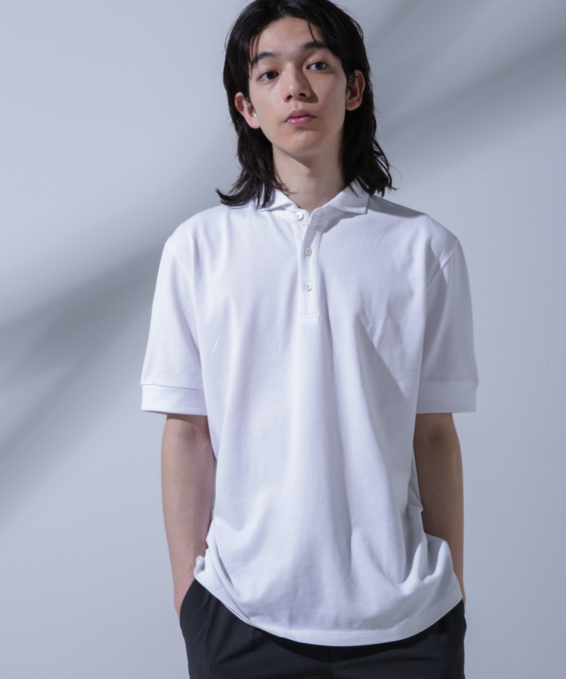 nano･universe「WEB限定/Anti Soaked(R)  汗染み防止ポロシャツ/カッタウェイ」|Tシャツ・カットソー|