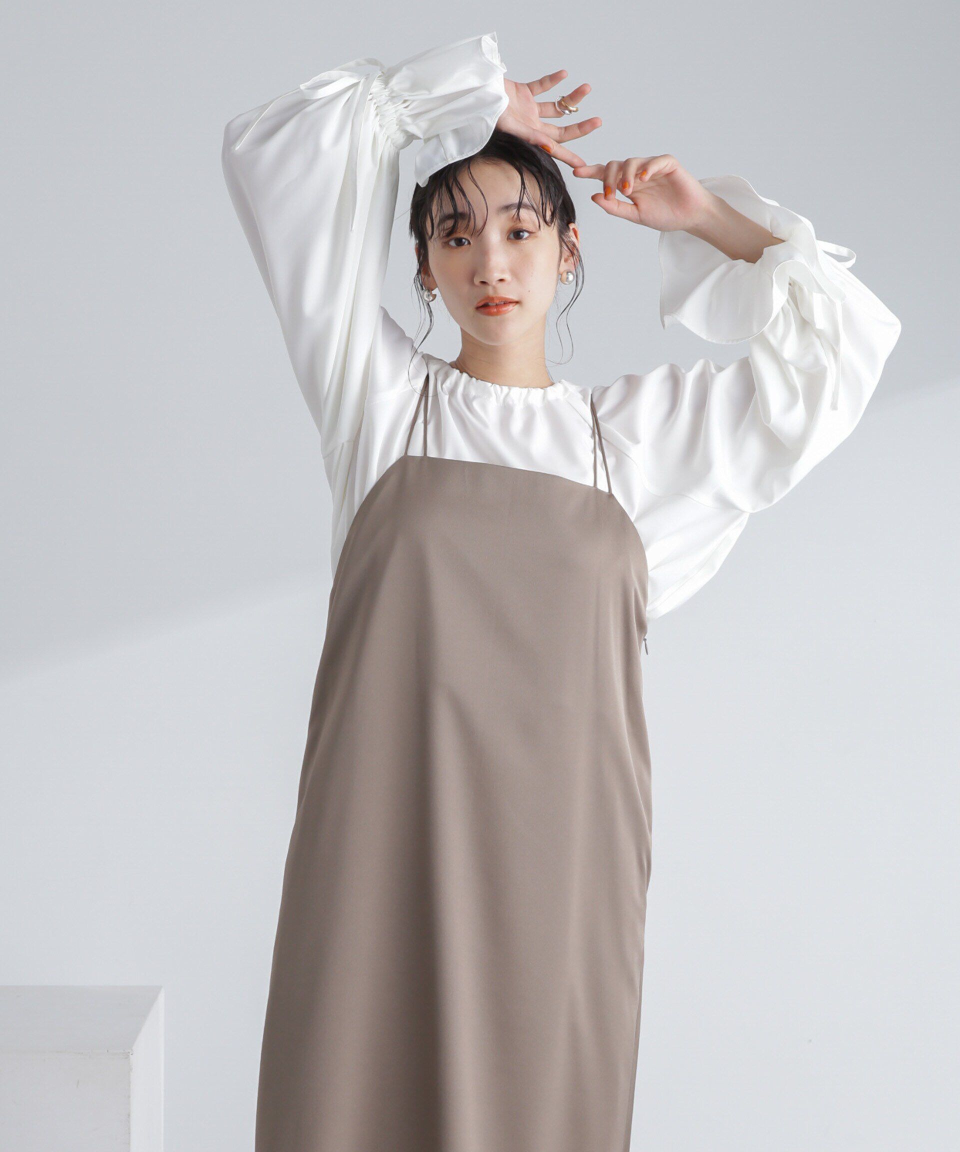 nano･universe「前後2wayキャンディースリーブブラウス」|シャツ・ブラウス|