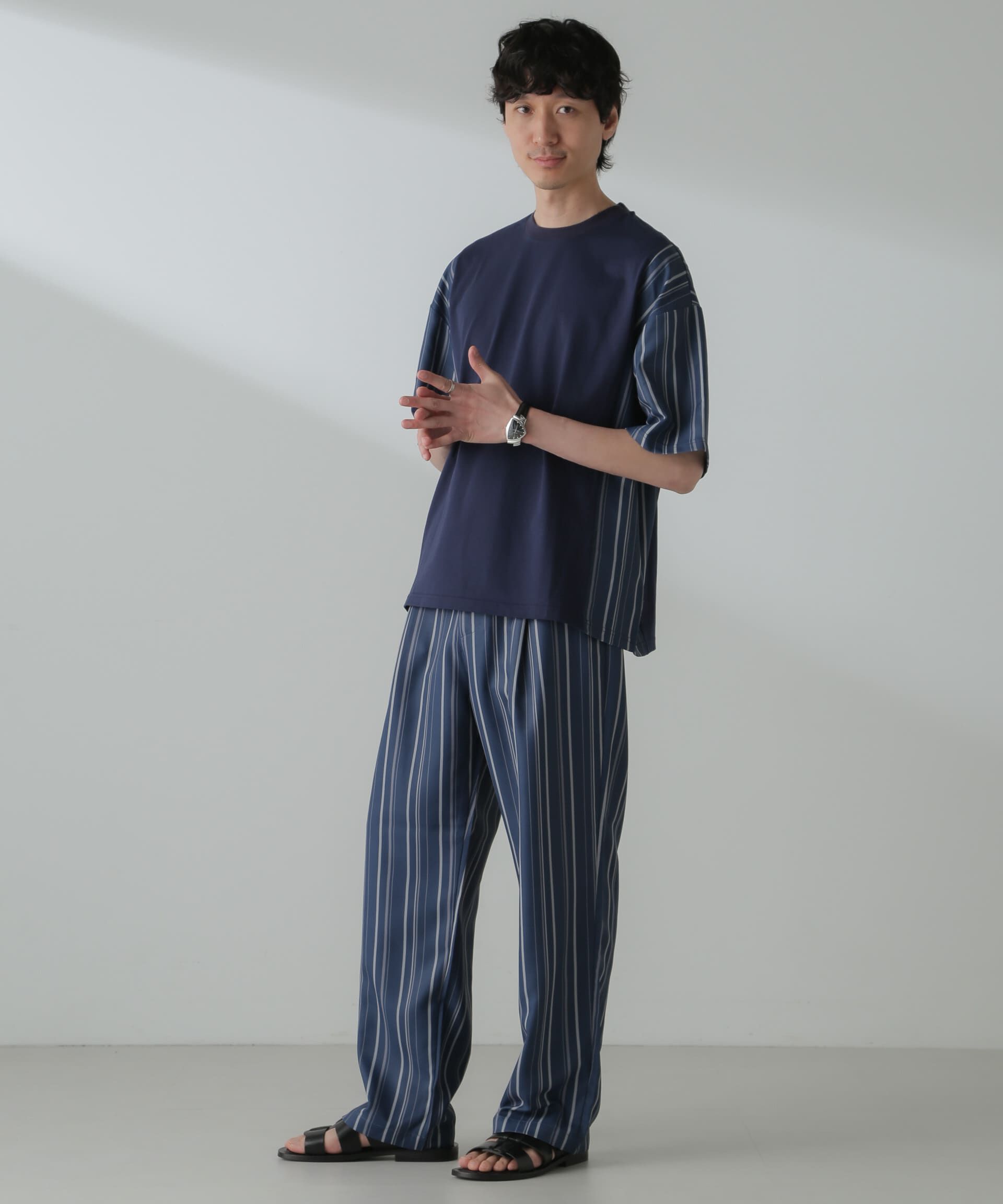 nano･universe「パターンイージーワイドパンツ(セットアップ可)」|チノ|