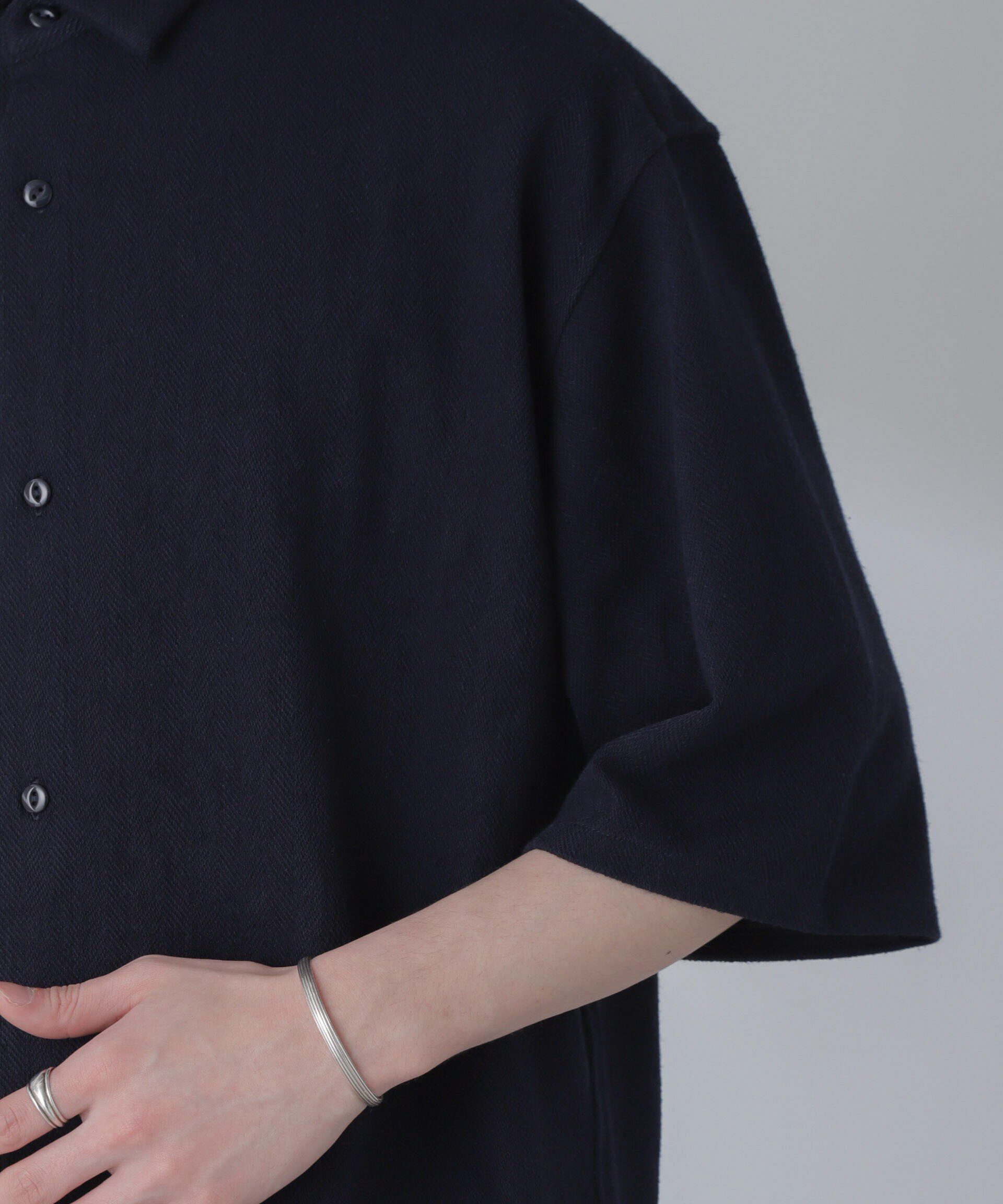 nano･universe「ヘリンボーン起毛シャツ 半袖(セットアップ可)」|シャツ・ブラウス|