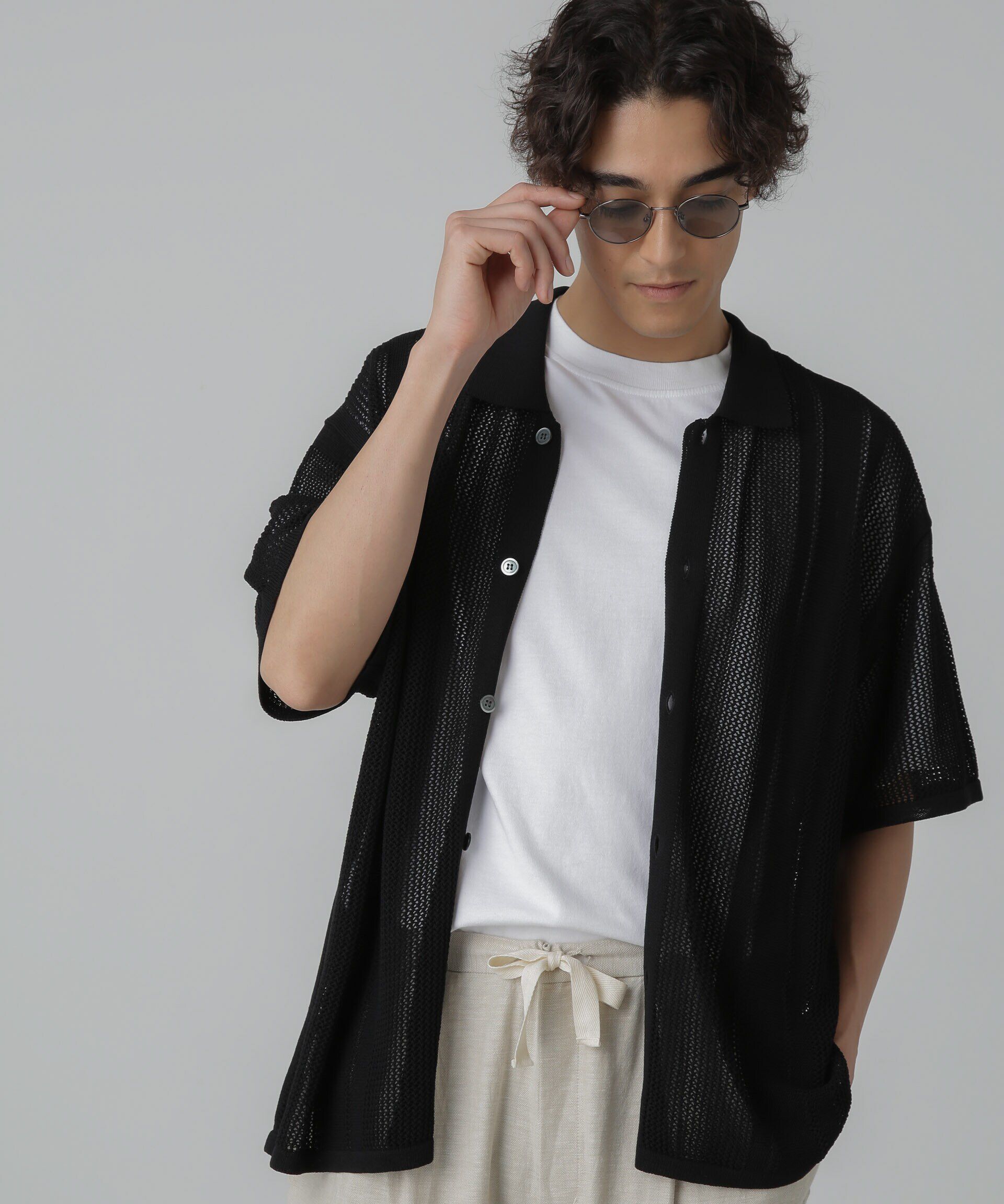 nano･universe「ドライタッチニットシャツ 半袖」|シャツ・ブラウス|