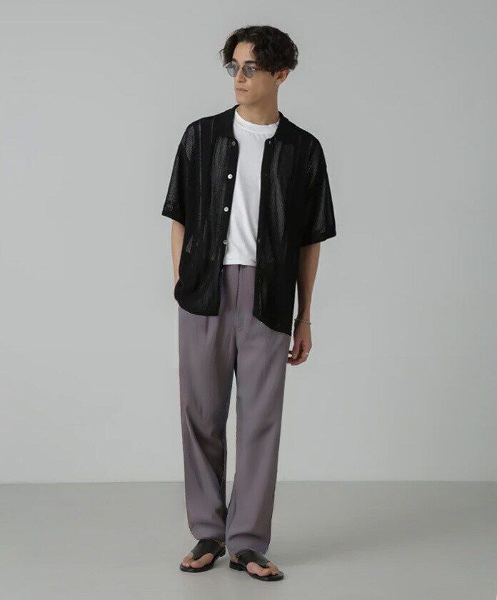 nano･universe「ドライタッチニットシャツ 半袖」|シャツ・ブラウス|