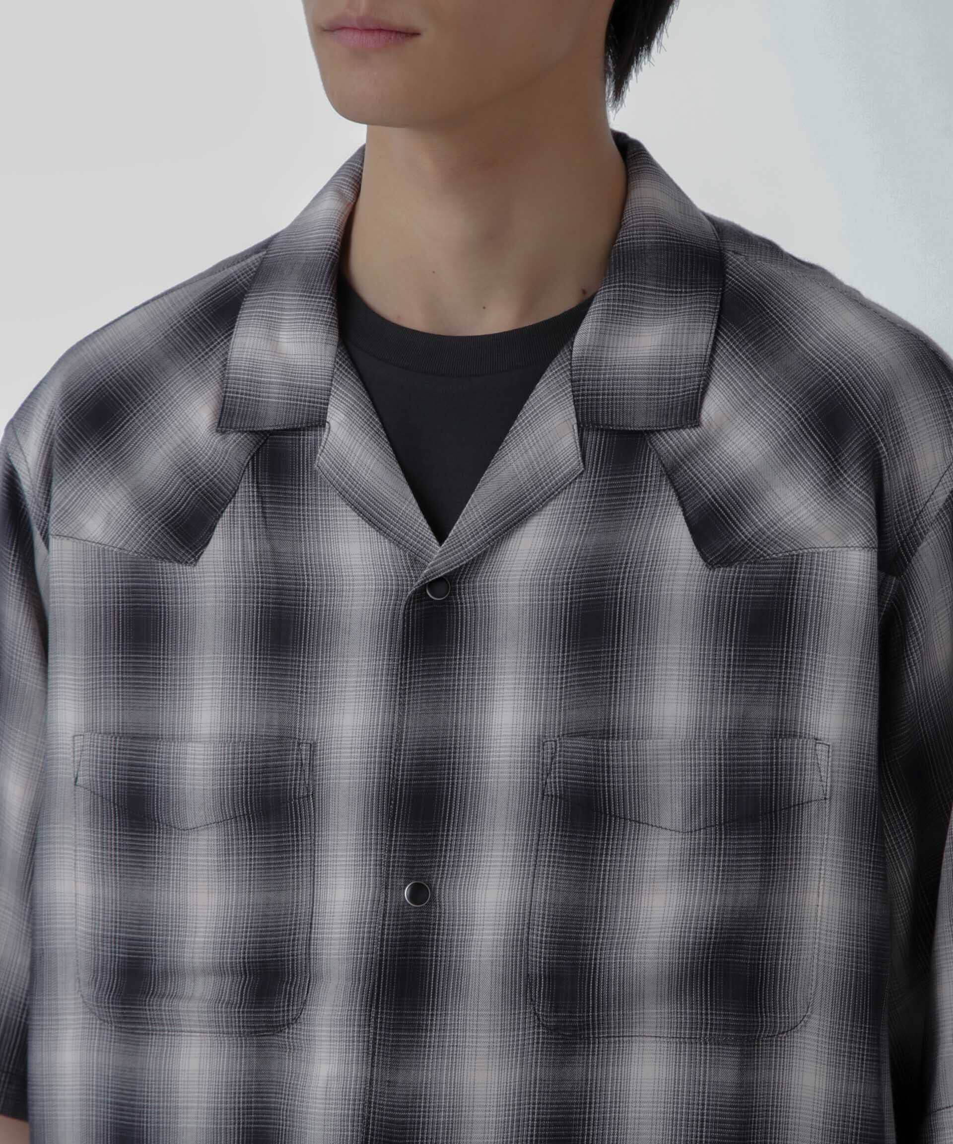 nano･universe「レーヨンオンブレチェックシャツ 半袖」|シャツ・ブラウス|