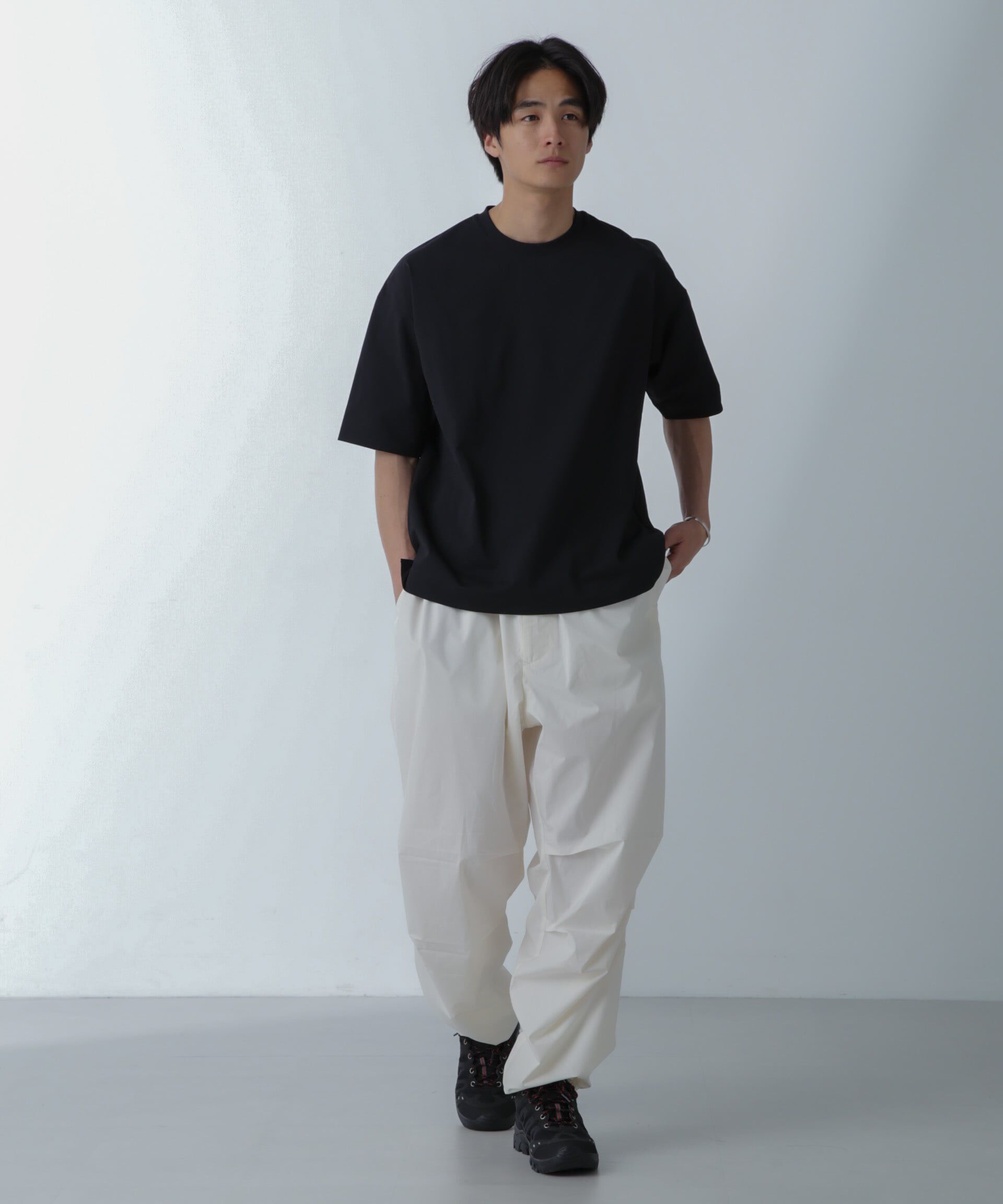 nano･universe「ドライジャージー ワイドTシャツ 半袖(セットアップ可)」|Tシャツ・カットソー|