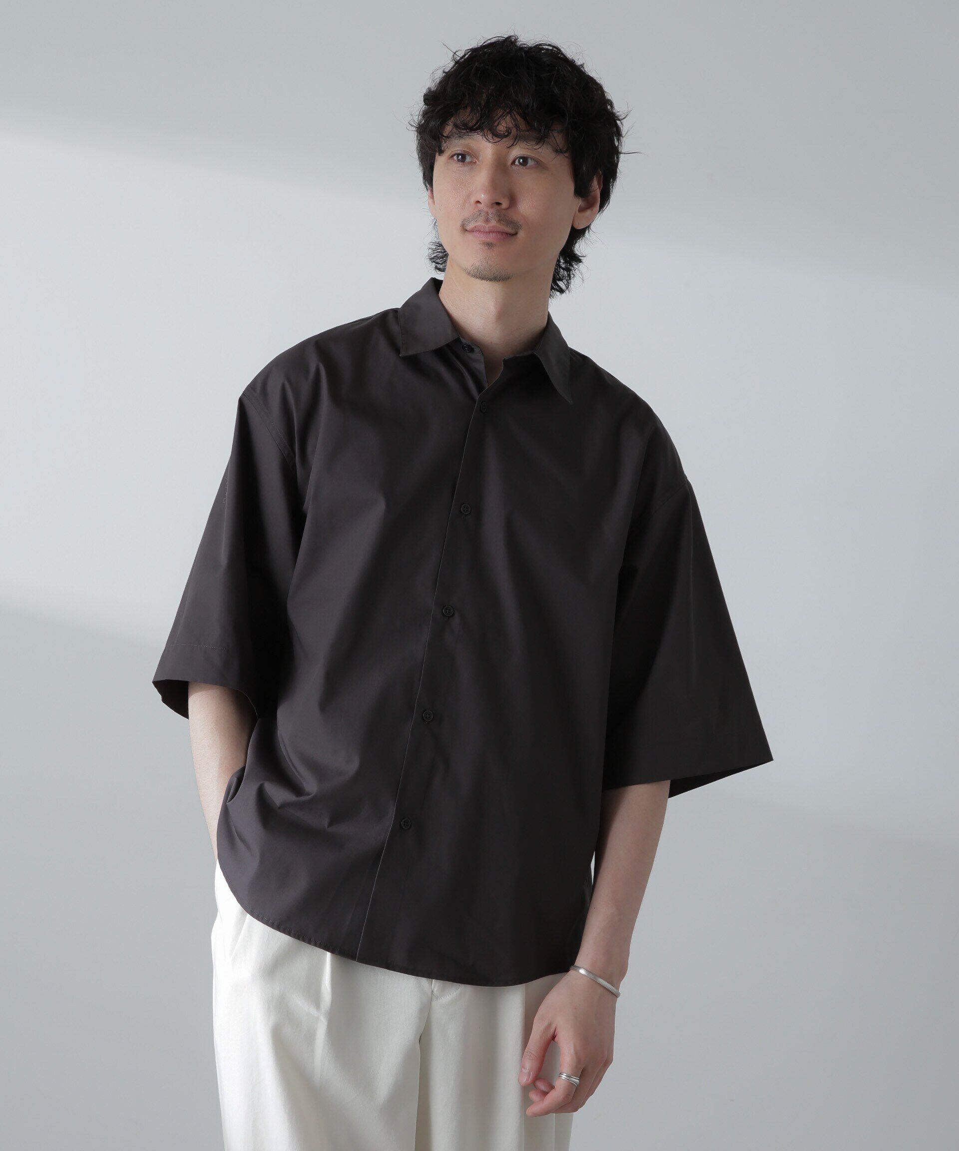 nano･universe「TCタイプライターシャツ 半袖」|シャツ・ブラウス|