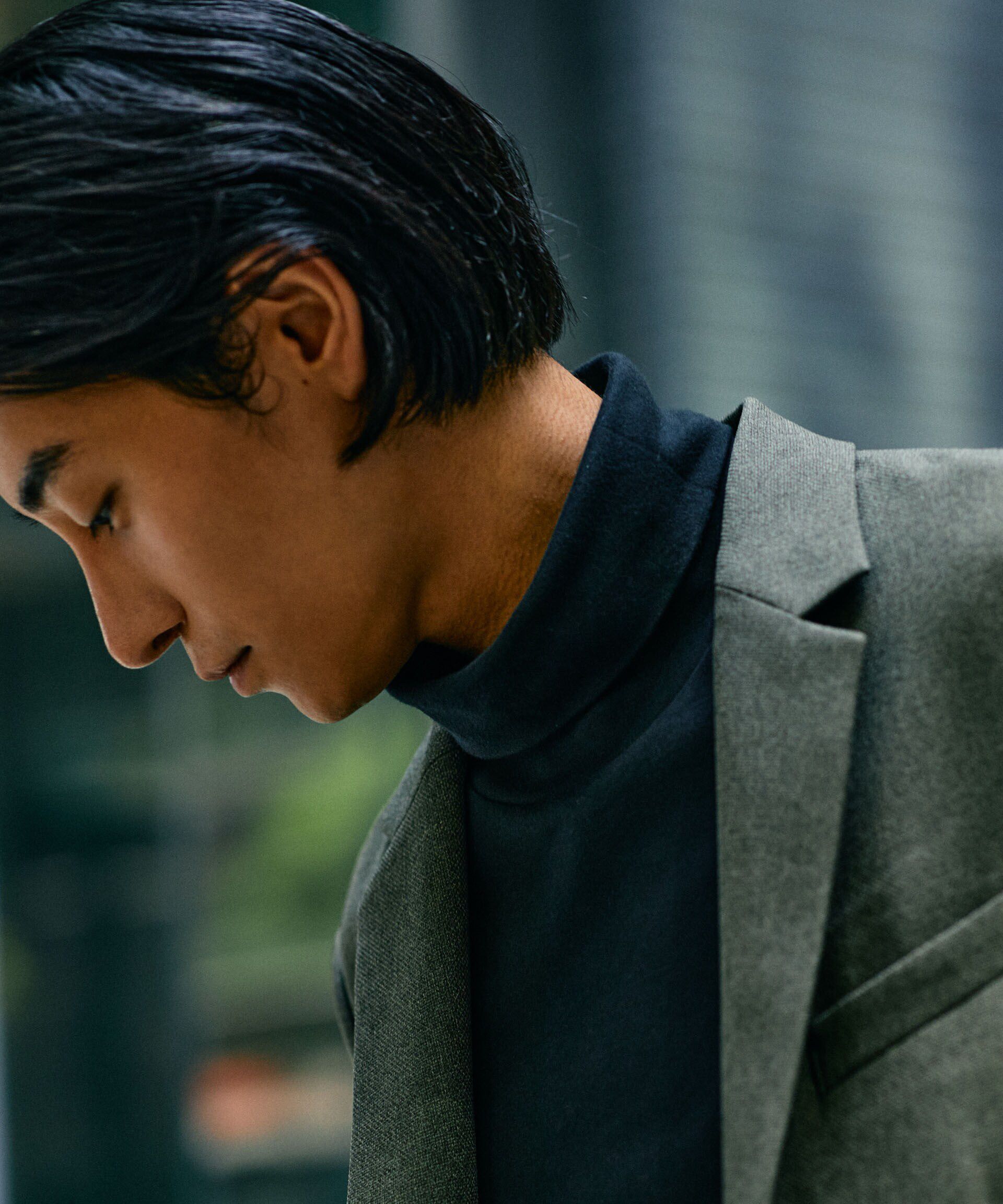 nano･universe「Anti Soaked(R) 汗染み防止 スムースタートルネックTシャツ 長袖」|Tシャツ・カットソー|ブラック