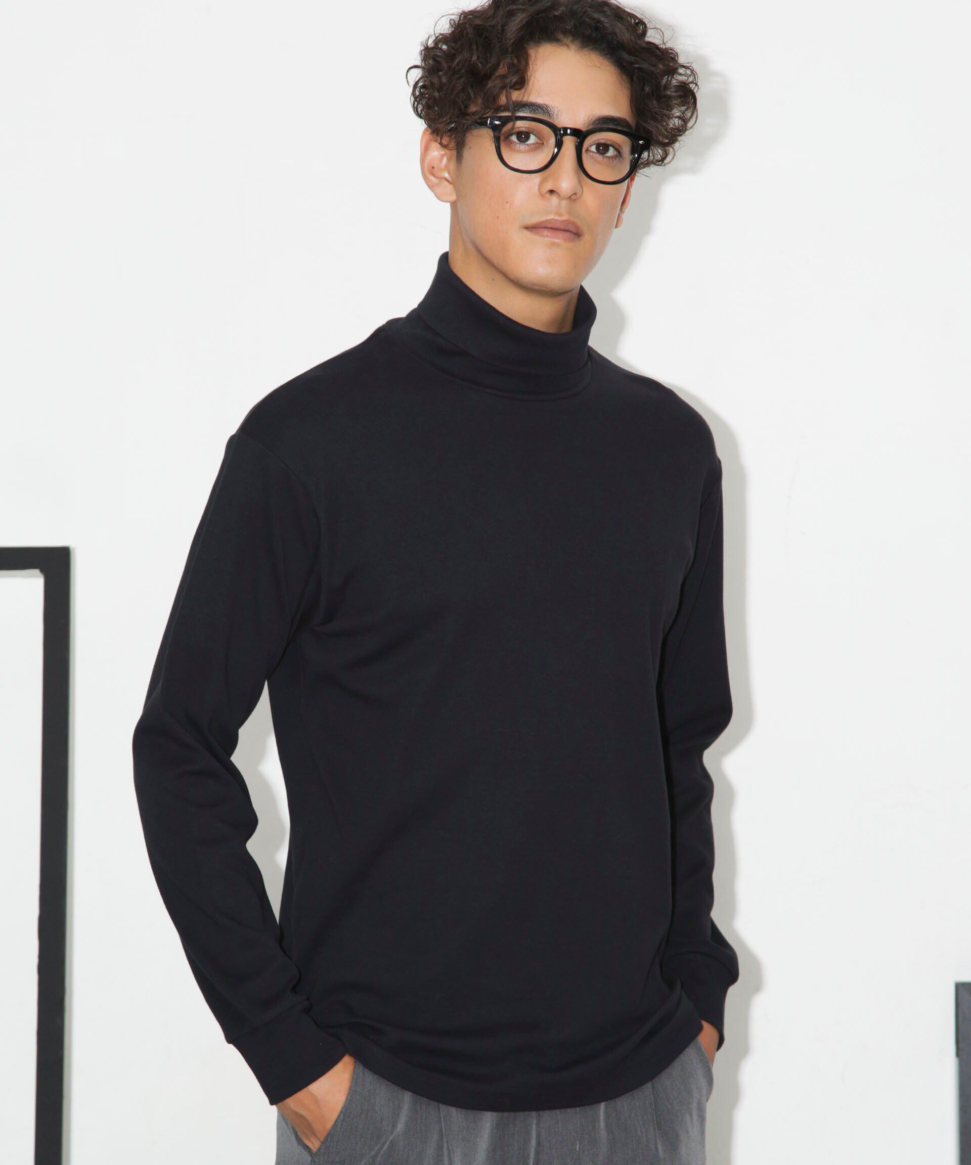 nano･universe「Anti Soaked(R) 汗染み防止 スムースタートルネックTシャツ 長袖」|Tシャツ・カットソー|