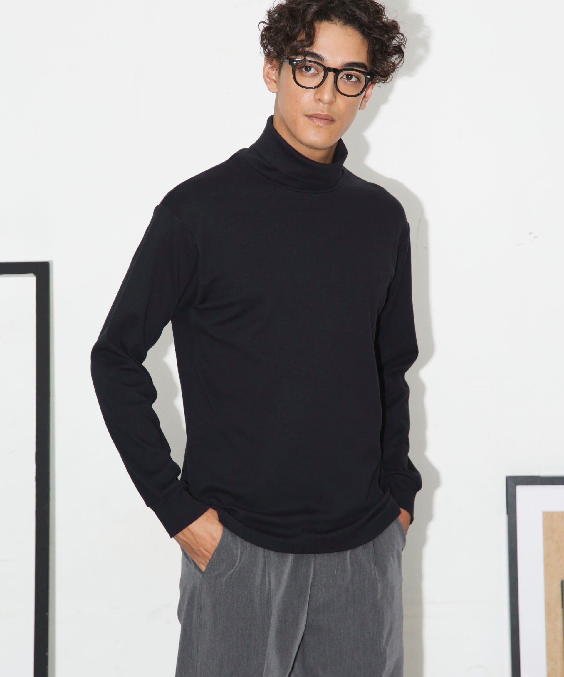 nano･universe「Anti Soaked(R) 汗染み防止 スムースタートルネックTシャツ 長袖」|Tシャツ・カットソー|