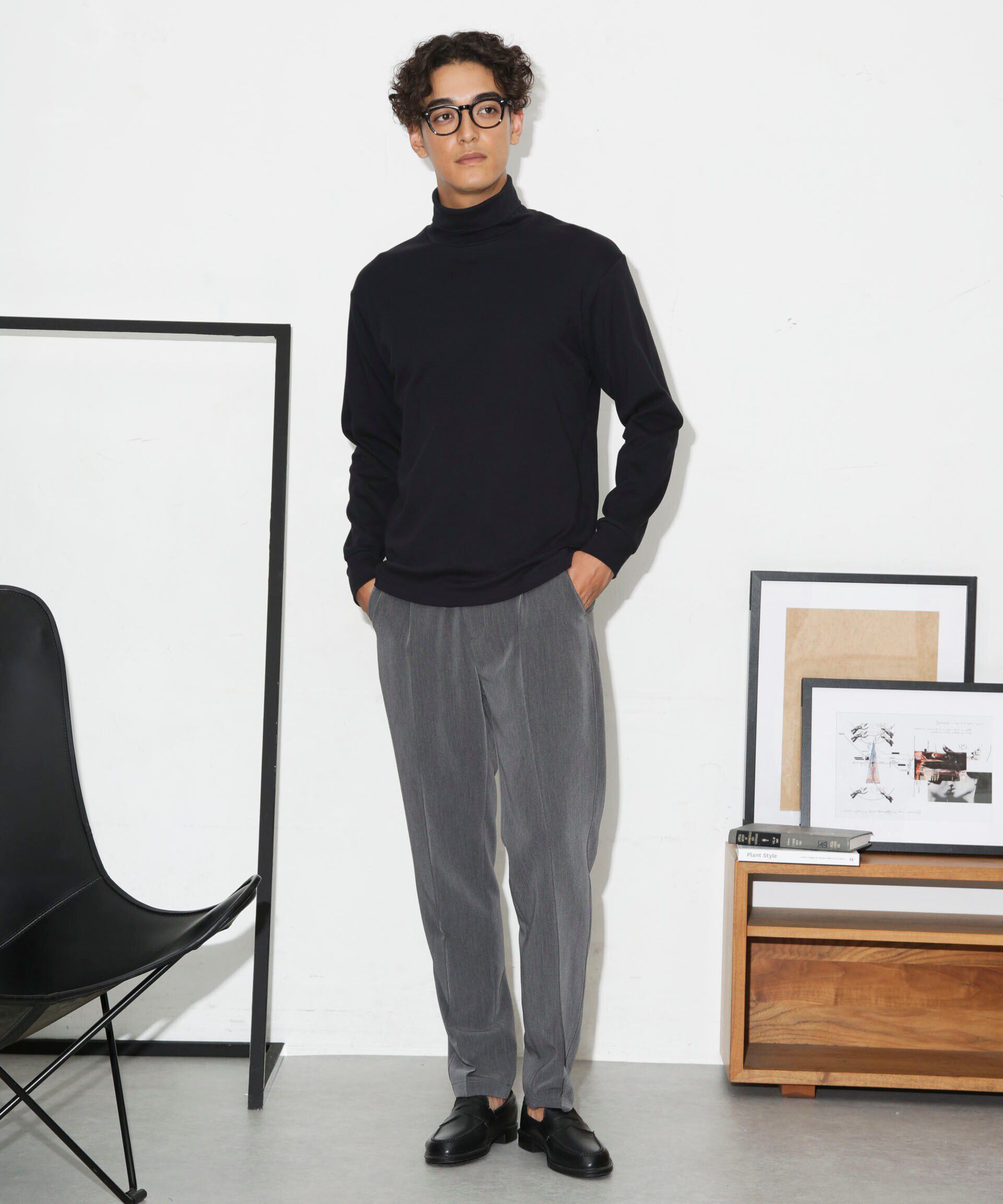 nano･universe「Anti Soaked(R) 汗染み防止 スムースタートルネックTシャツ 長袖」|Tシャツ・カットソー|