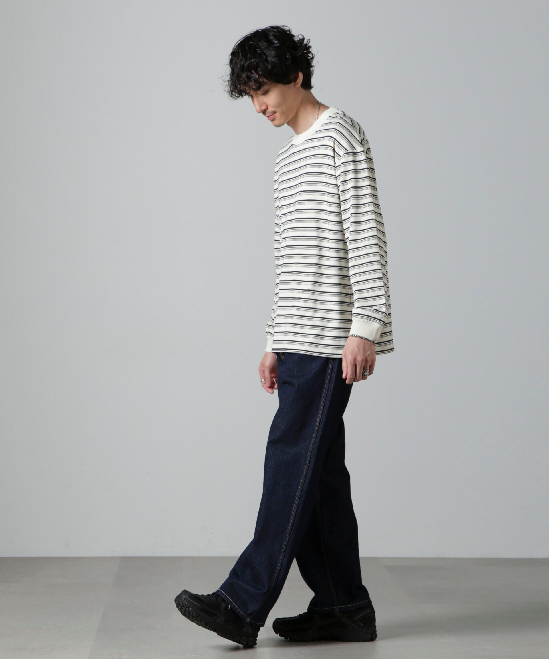 nano･universe「Anti Soaked(R)  ランダムボーダークルーネックTシャツ 長袖」|Tシャツ・カットソー|