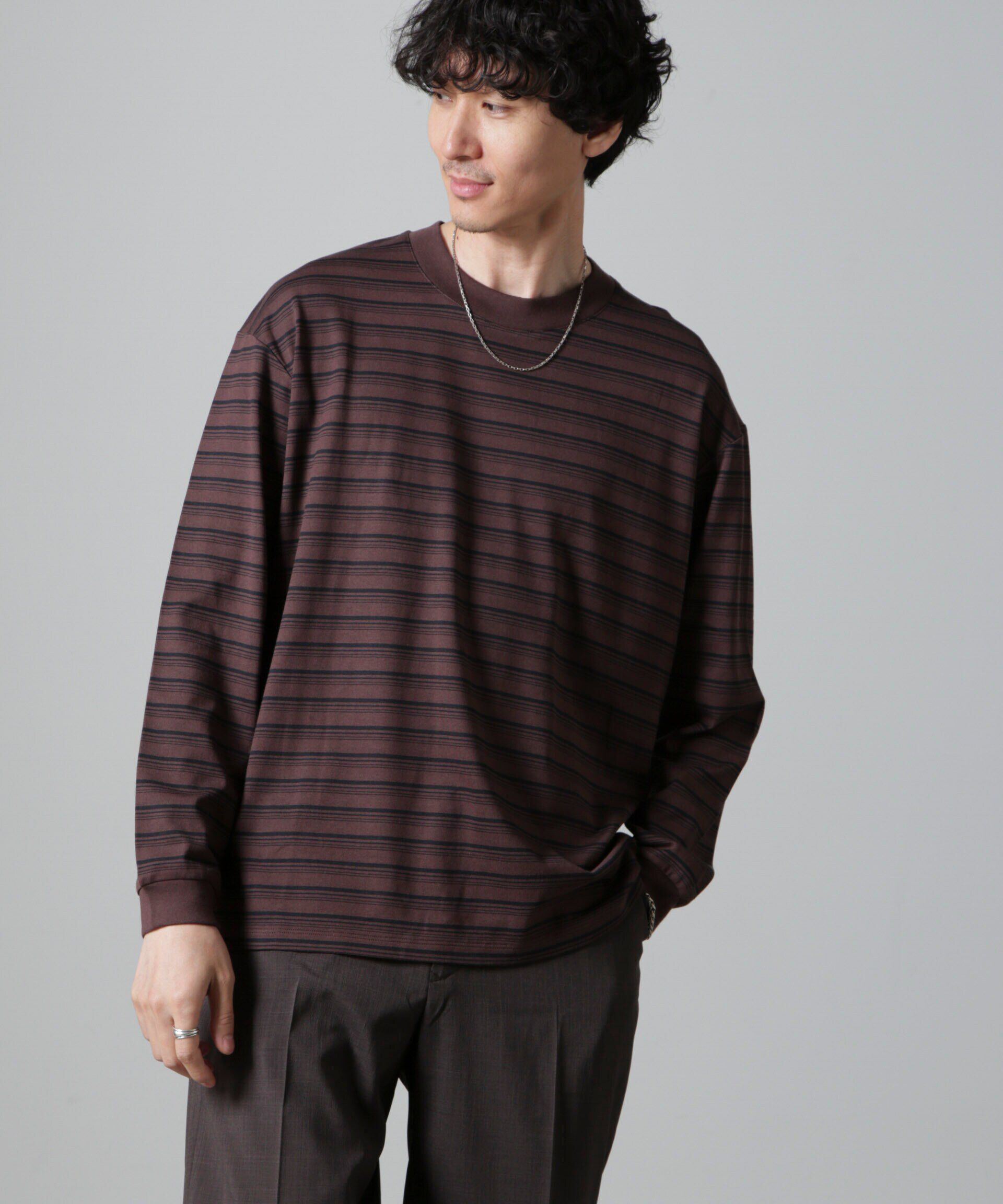 nano･universe「Anti Soaked(R)  ランダムボーダークルーネックTシャツ 長袖」|Tシャツ・カットソー|