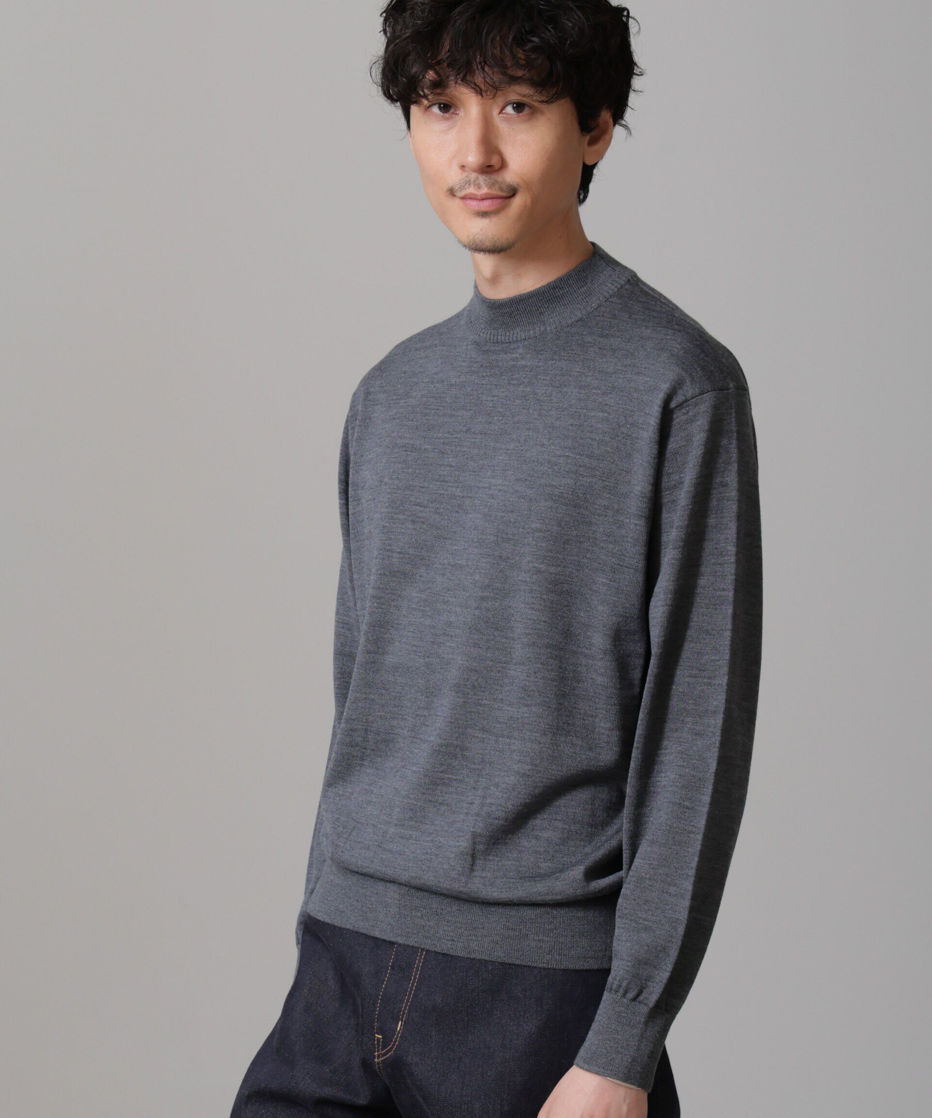 nano･universe「「毛玉レスニット」 ファインゲージモックネック」|ニット・セーター|