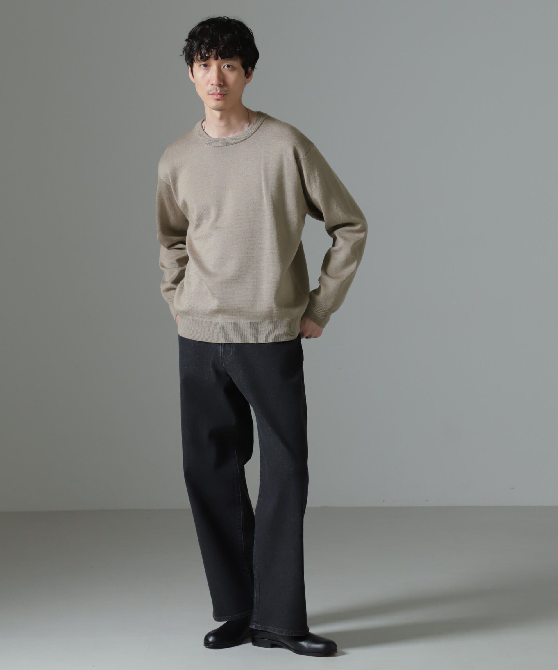 nano･universe「タスマニアミックス ミラノリブリラックスクルーネックニット」|ニット・セーター|