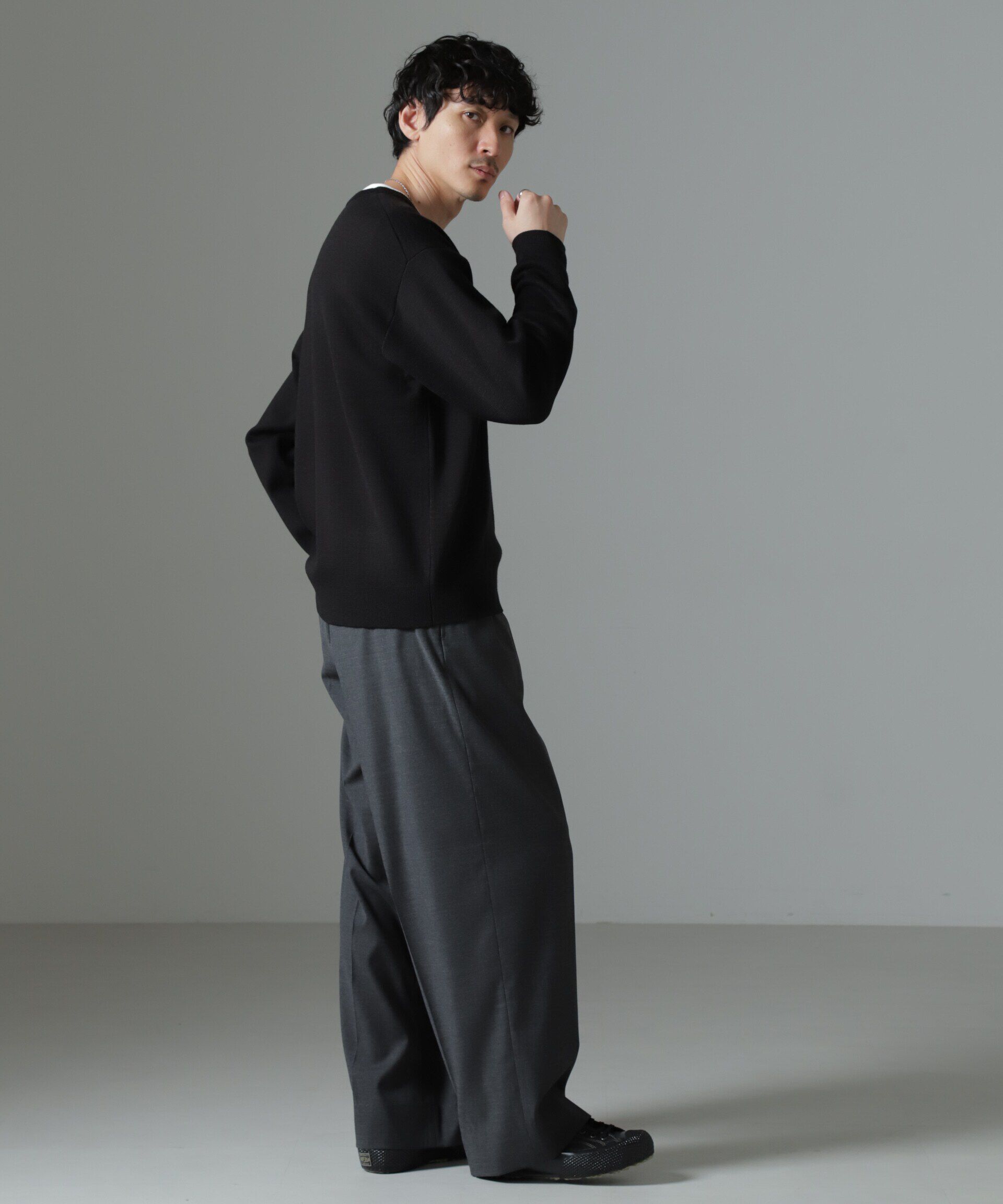 nano･universe「タスマニアミックス ミラノリブリラックスＶネックニット」|ニット・セーター|