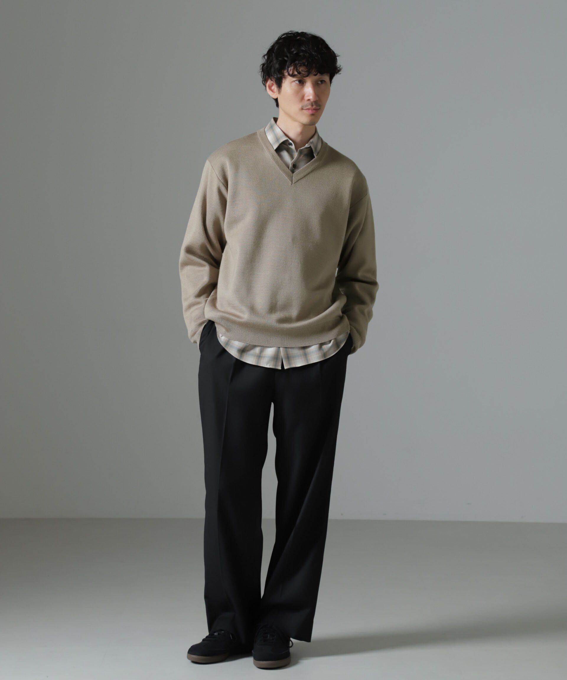 nano･universe「タスマニアミックス ミラノリブリラックスＶネックニット」|ニット・セーター|