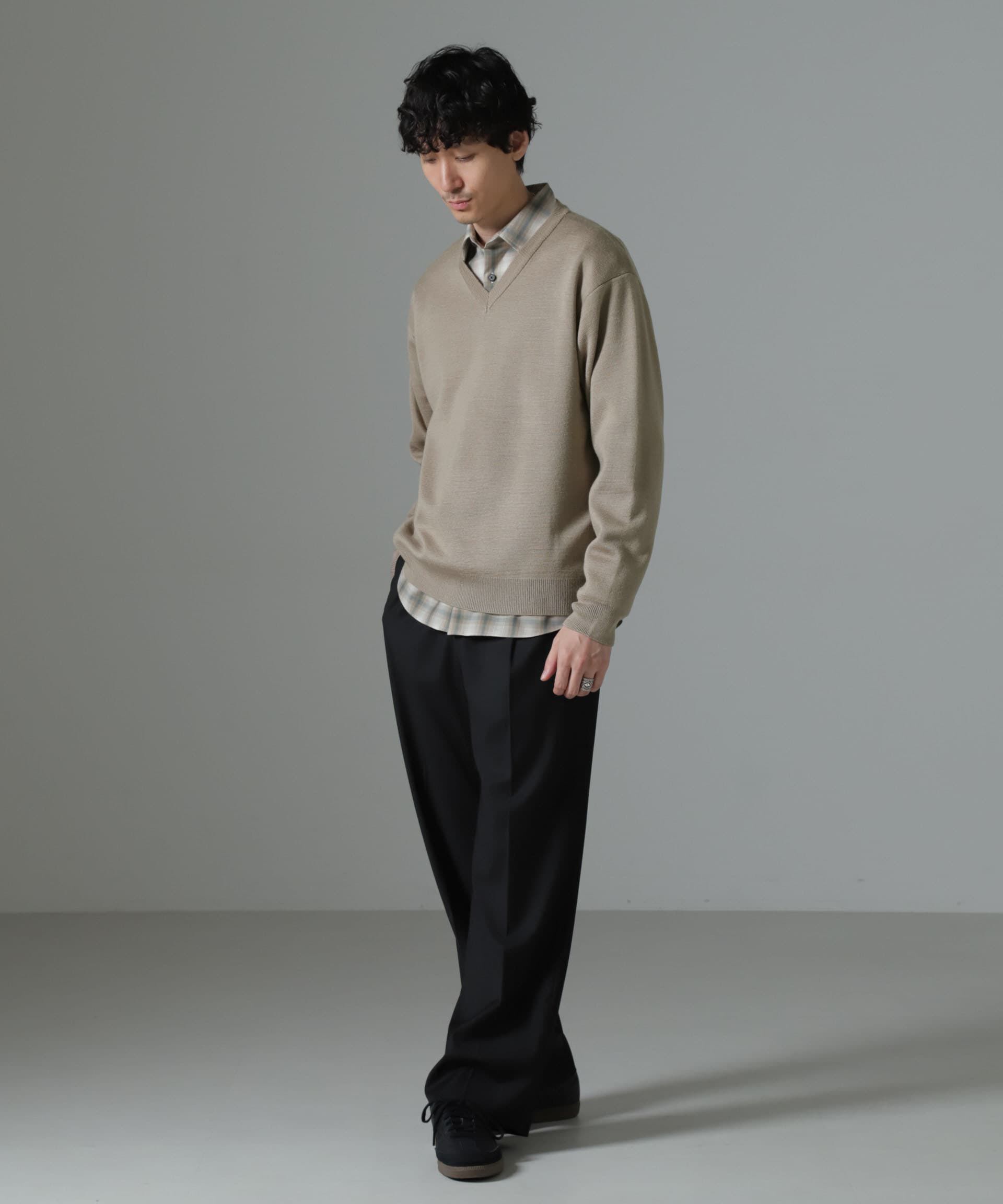 nano･universe「タスマニアミックス ミラノリブリラックスＶネックニット」|ニット・セーター|