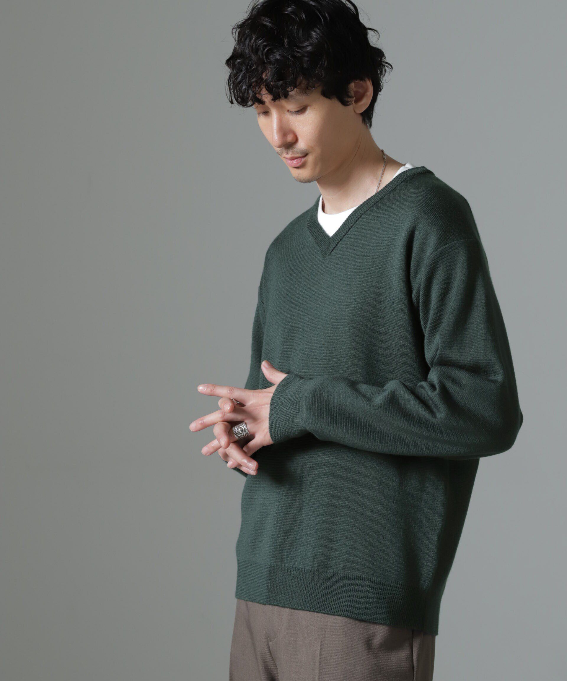 nano･universe「タスマニアミックス ミラノリブリラックスＶネックニット」|ニット・セーター|